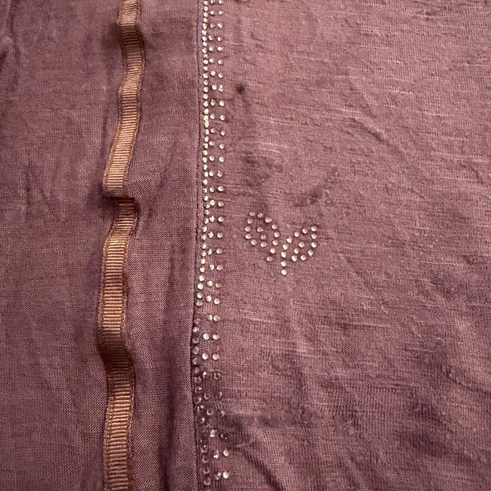 Kashkha Embellished Hijab Scarf‎ Wrap Shawl Sheer Mauve Purple Rhinestone